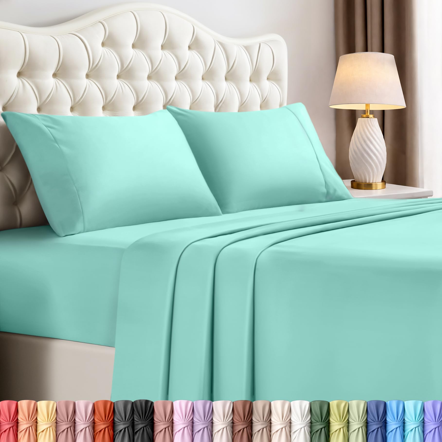 Utopia Bedding Queen Bed Sheets Set – 4 Piece Queen Size Sheets, Soft Breathable Microfiber, Deep Pocket, Fade & Wrinkle Resistant, 1 Flat Sheet 1 Fitted Sheet 2 Pillowcases – Oeko Tex, Grey