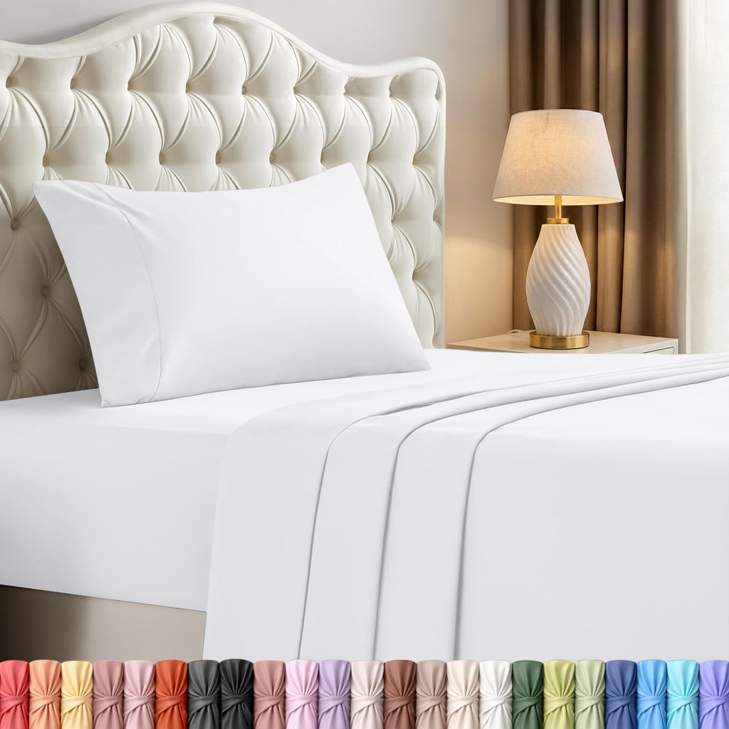 Utopia Bedding Queen Bed Sheets Set – 4 Piece Queen Size Sheets, Soft Breathable Microfiber, Deep Pocket, Fade & Wrinkle Resistant, 1 Flat Sheet 1 Fitted Sheet 2 Pillowcases – Oeko Tex, Grey