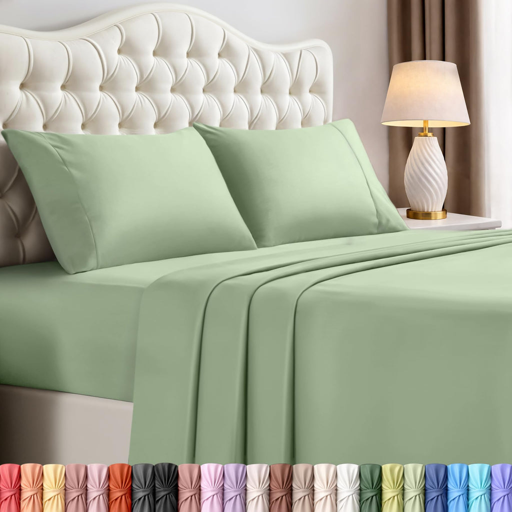 Utopia Bedding Queen Bed Sheets Set – 4 Piece Queen Size Sheets, Soft Breathable Microfiber, Deep Pocket, Fade & Wrinkle Resistant, 1 Flat Sheet 1 Fitted Sheet 2 Pillowcases – Oeko Tex, Grey
