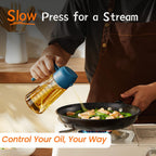 TrendPlain 470ml Olive Oil Spray Bottle for Kitchen Gadgets - 2 in 1 Olive Oil Dispenser Bottle and Air Fryer Accessories for Cooking, Salad and BBQ - Black