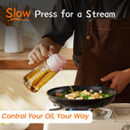 TrendPlain 470ml Olive Oil Spray Bottle for Kitchen Gadgets - 2 in 1 Olive Oil Dispenser Bottle and Air Fryer Accessories for Cooking, Salad and BBQ - Black