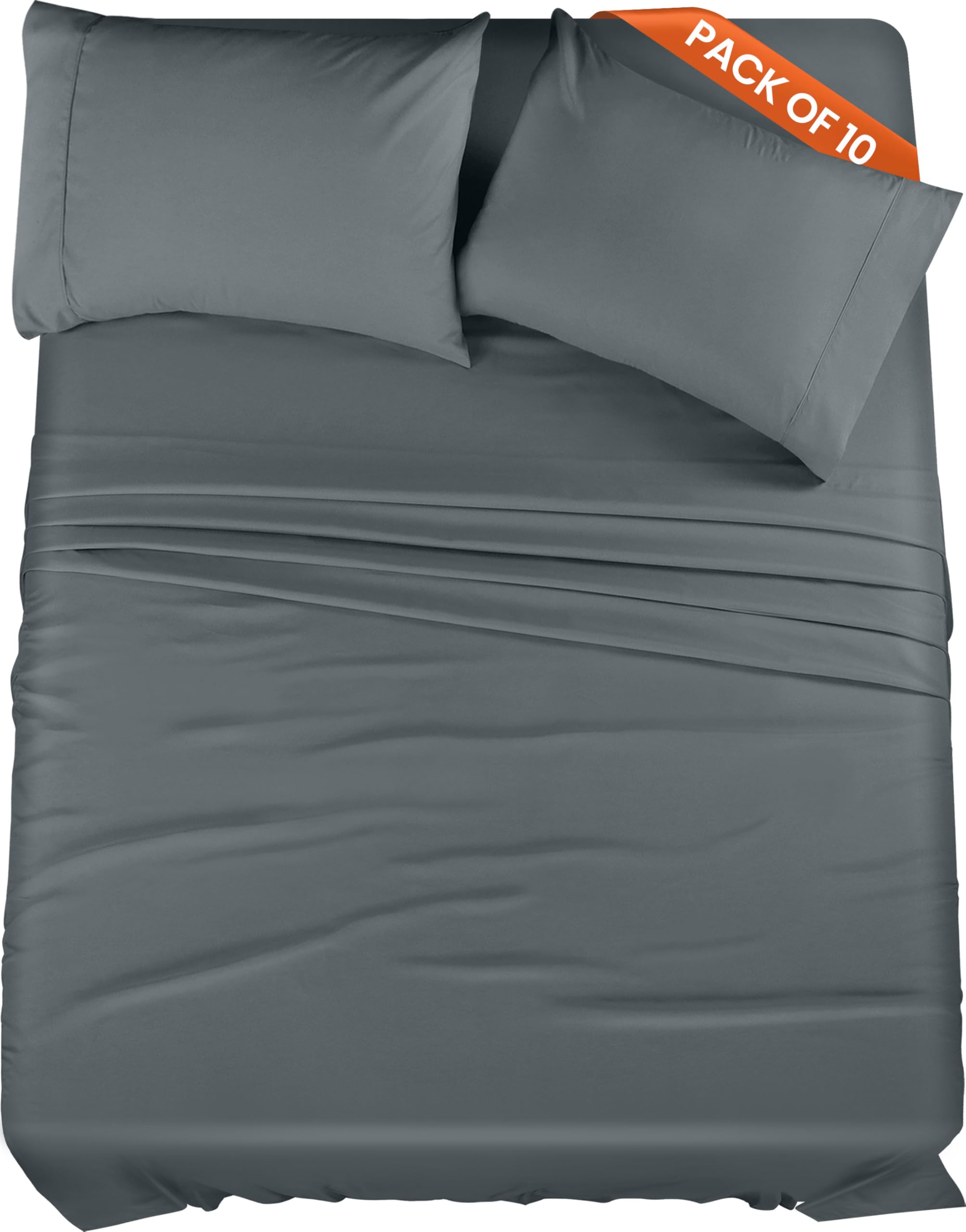 Utopia Bedding Queen Bed Sheets Set – 4 Piece Queen Size Sheets, Soft Breathable Microfiber, Deep Pocket, Fade & Wrinkle Resistant, 1 Flat Sheet 1 Fitted Sheet 2 Pillowcases – Oeko Tex, Grey