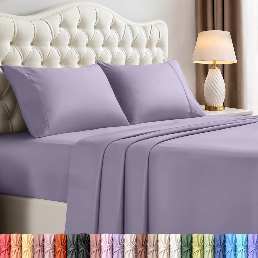 Utopia Bedding Queen Bed Sheets Set – 4 Piece Queen Size Sheets, Soft Breathable Microfiber, Deep Pocket, Fade & Wrinkle Resistant, 1 Flat Sheet 1 Fitted Sheet 2 Pillowcases – Oeko Tex, Grey