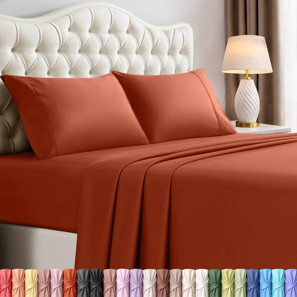 Utopia Bedding Queen Bed Sheets Set – 4 Piece Queen Size Sheets, Soft Breathable Microfiber, Deep Pocket, Fade & Wrinkle Resistant, 1 Flat Sheet 1 Fitted Sheet 2 Pillowcases – Oeko Tex, Grey