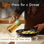TrendPlain 470ml Olive Oil Spray Bottle for Kitchen Gadgets - 2 in 1 Olive Oil Dispenser Bottle and Air Fryer Accessories for Cooking, Salad and BBQ - Black