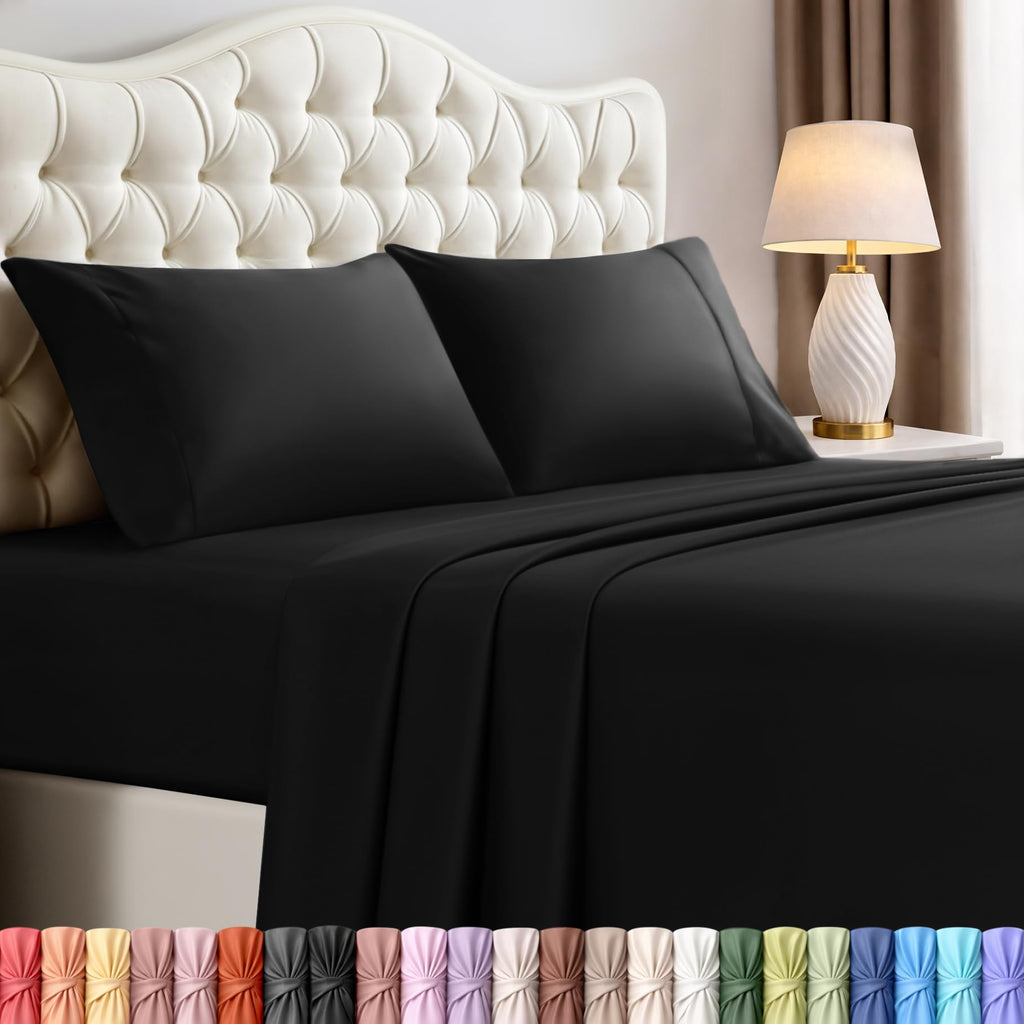 Utopia Bedding Queen Bed Sheets Set – 4 Piece Queen Size Sheets, Soft Breathable Microfiber, Deep Pocket, Fade & Wrinkle Resistant, 1 Flat Sheet 1 Fitted Sheet 2 Pillowcases – Oeko Tex, Grey