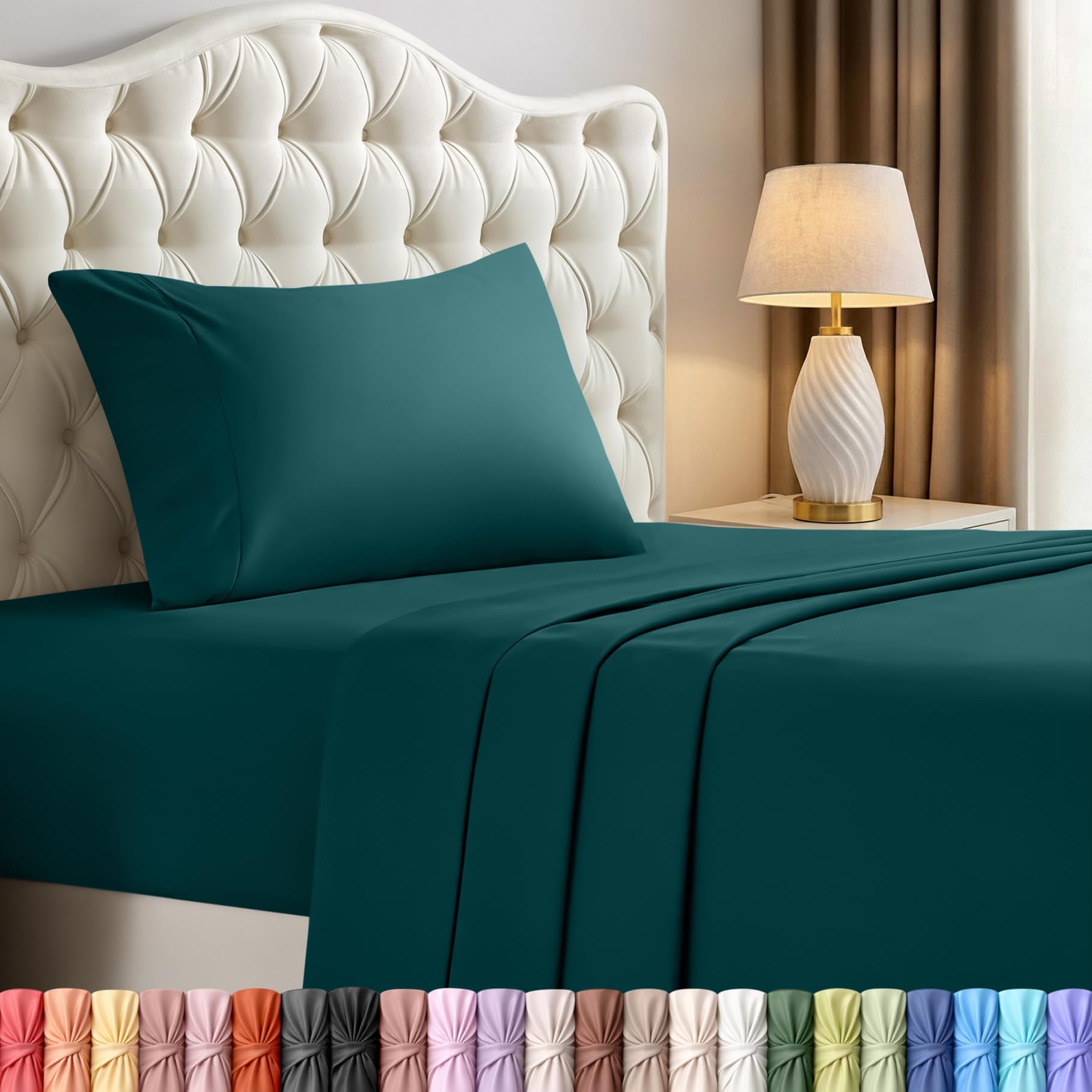 Utopia Bedding Queen Bed Sheets Set – 4 Piece Queen Size Sheets, Soft Breathable Microfiber, Deep Pocket, Fade & Wrinkle Resistant, 1 Flat Sheet 1 Fitted Sheet 2 Pillowcases – Oeko Tex, Grey