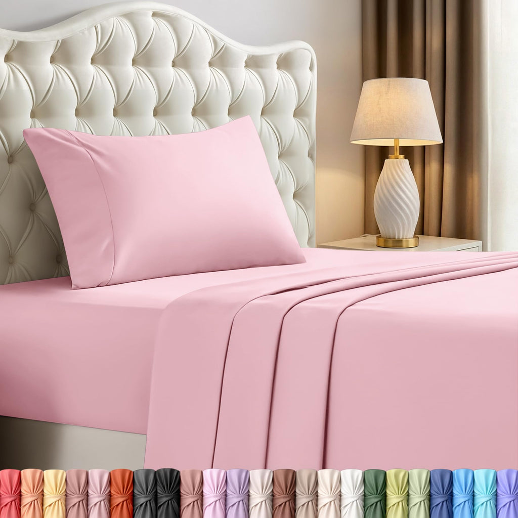 Utopia Bedding Queen Bed Sheets Set – 4 Piece Queen Size Sheets, Soft Breathable Microfiber, Deep Pocket, Fade & Wrinkle Resistant, 1 Flat Sheet 1 Fitted Sheet 2 Pillowcases – Oeko Tex, Grey