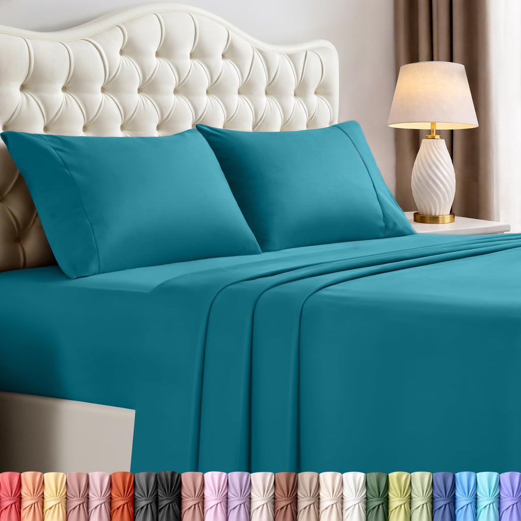 Utopia Bedding Queen Bed Sheets Set – 4 Piece Queen Size Sheets, Soft Breathable Microfiber, Deep Pocket, Fade & Wrinkle Resistant, 1 Flat Sheet 1 Fitted Sheet 2 Pillowcases – Oeko Tex, Grey