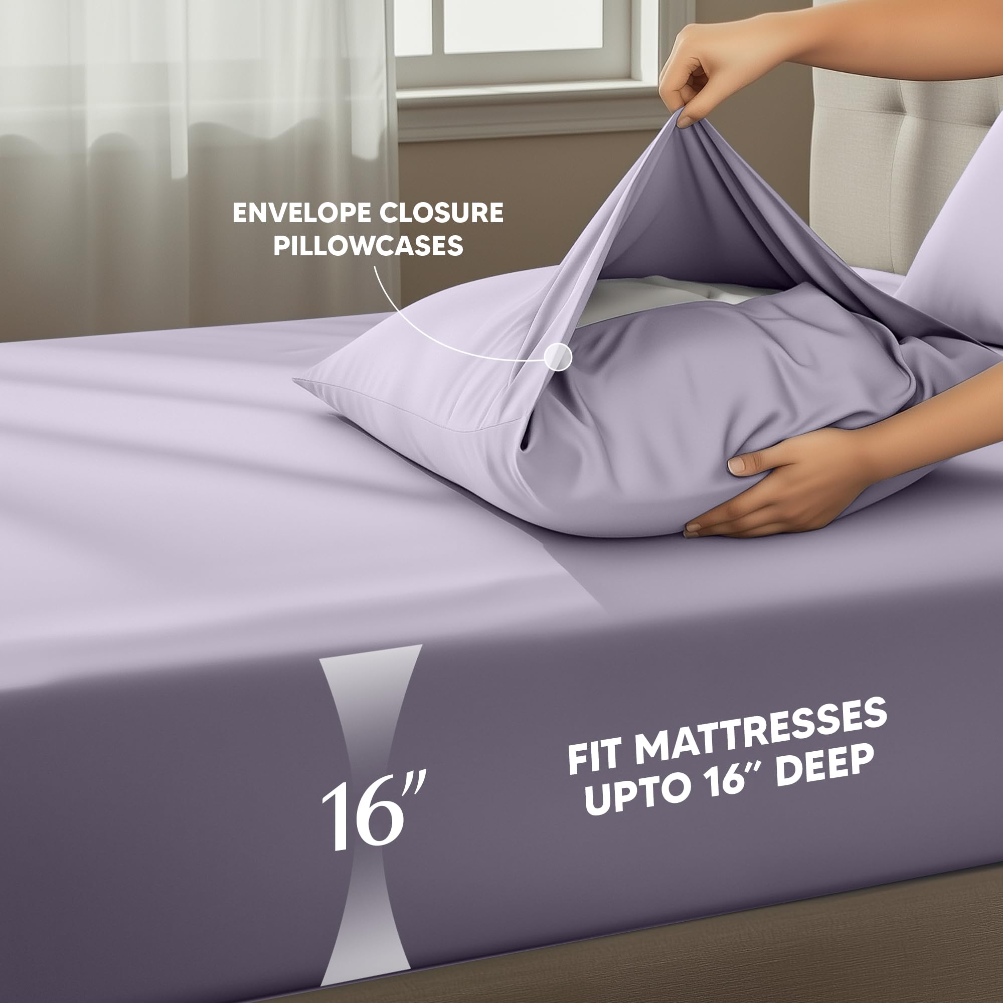 Utopia Bedding Queen Bed Sheets Set – 4 Piece Queen Size Sheets, Soft Breathable Microfiber, Deep Pocket, Fade & Wrinkle Resistant, 1 Flat Sheet 1 Fitted Sheet 2 Pillowcases – Oeko Tex, Grey