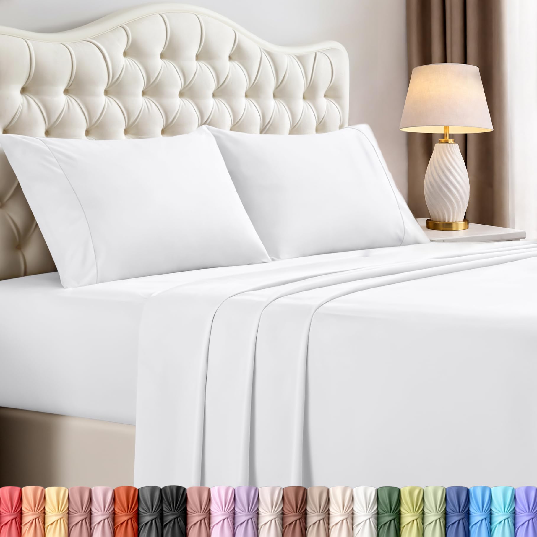 Utopia Bedding Queen Bed Sheets Set – 4 Piece Queen Size Sheets, Soft Breathable Microfiber, Deep Pocket, Fade & Wrinkle Resistant, 1 Flat Sheet 1 Fitted Sheet 2 Pillowcases – Oeko Tex, Grey