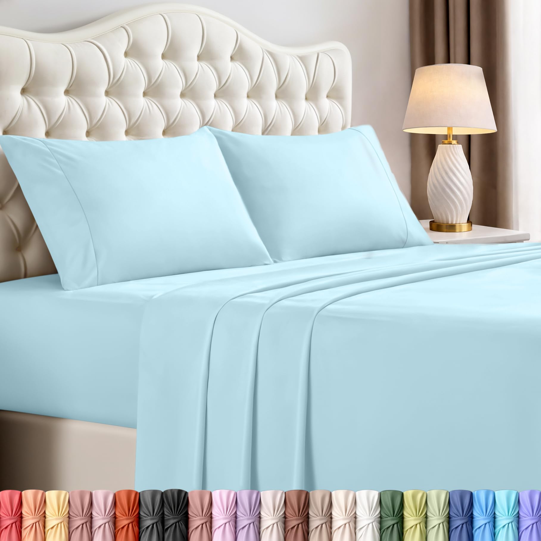 Utopia Bedding Queen Bed Sheets Set – 4 Piece Queen Size Sheets, Soft Breathable Microfiber, Deep Pocket, Fade & Wrinkle Resistant, 1 Flat Sheet 1 Fitted Sheet 2 Pillowcases – Oeko Tex, Grey