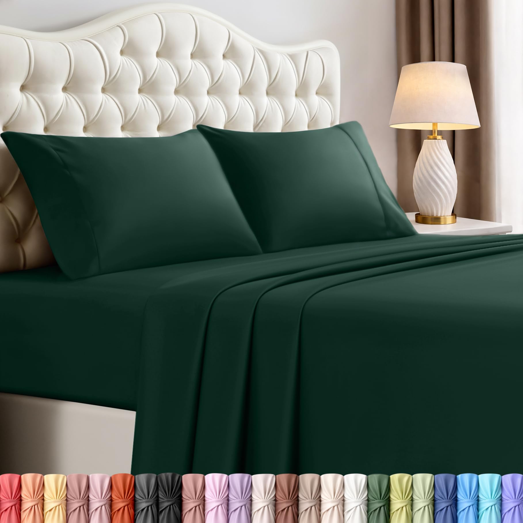Utopia Bedding Queen Bed Sheets Set – 4 Piece Queen Size Sheets, Soft Breathable Microfiber, Deep Pocket, Fade & Wrinkle Resistant, 1 Flat Sheet 1 Fitted Sheet 2 Pillowcases – Oeko Tex, Grey