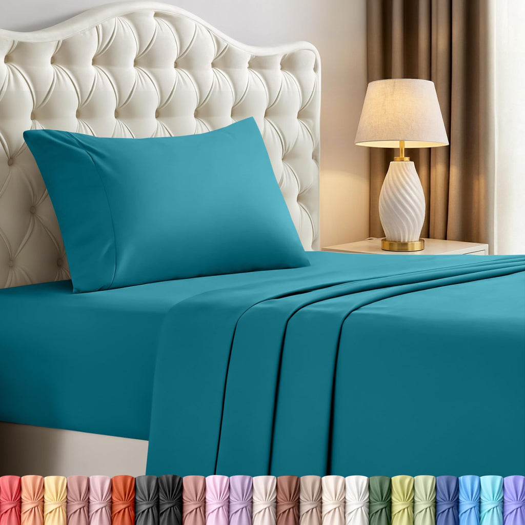 Utopia Bedding Queen Bed Sheets Set – 4 Piece Queen Size Sheets, Soft Breathable Microfiber, Deep Pocket, Fade & Wrinkle Resistant, 1 Flat Sheet 1 Fitted Sheet 2 Pillowcases – Oeko Tex, Grey