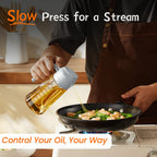 TrendPlain 470ml Olive Oil Spray Bottle for Kitchen Gadgets - 2 in 1 Olive Oil Dispenser Bottle and Air Fryer Accessories for Cooking, Salad and BBQ - Black
