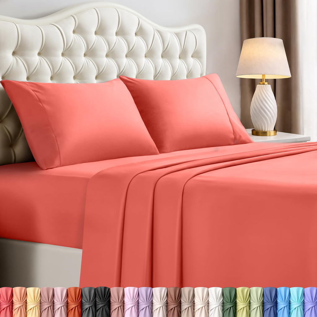 Utopia Bedding Queen Bed Sheets Set – 4 Piece Queen Size Sheets, Soft Breathable Microfiber, Deep Pocket, Fade & Wrinkle Resistant, 1 Flat Sheet 1 Fitted Sheet 2 Pillowcases – Oeko Tex, Grey