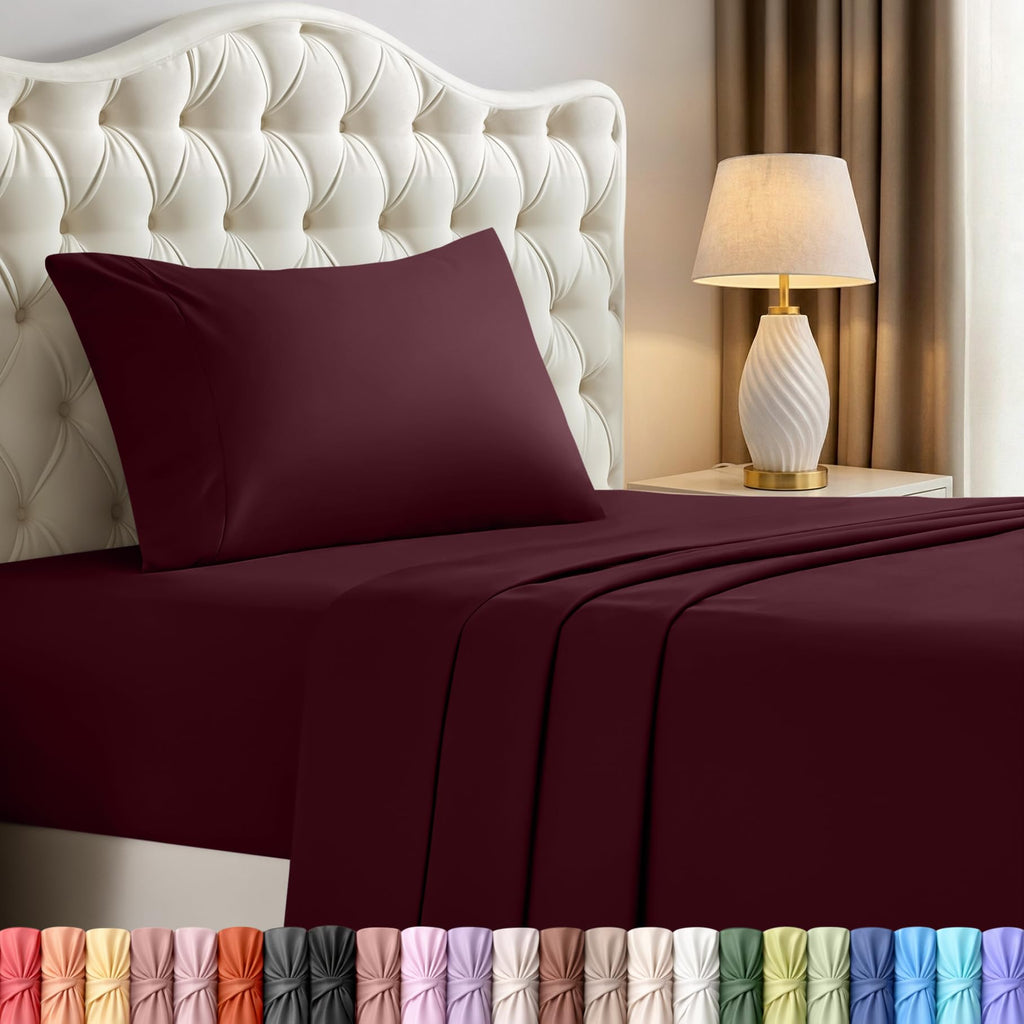 Utopia Bedding Queen Bed Sheets Set – 4 Piece Queen Size Sheets, Soft Breathable Microfiber, Deep Pocket, Fade & Wrinkle Resistant, 1 Flat Sheet 1 Fitted Sheet 2 Pillowcases – Oeko Tex, Grey