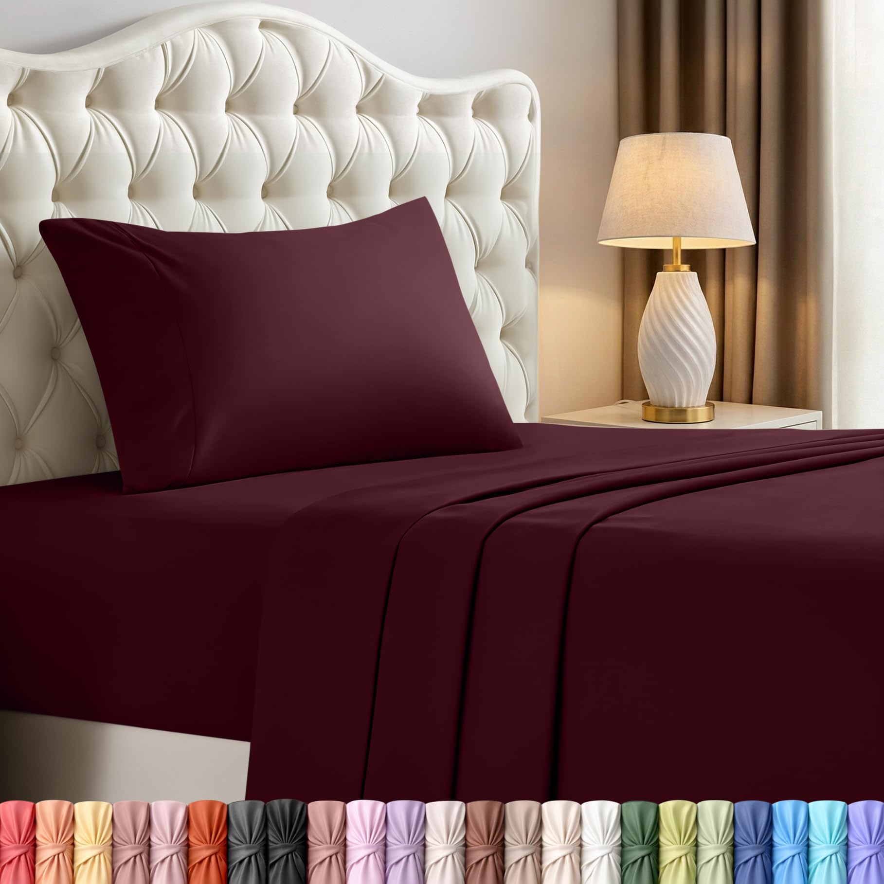 Utopia Bedding Queen Bed Sheets Set – 4 Piece Queen Size Sheets, Soft Breathable Microfiber, Deep Pocket, Fade & Wrinkle Resistant, 1 Flat Sheet 1 Fitted Sheet 2 Pillowcases – Oeko Tex, Grey