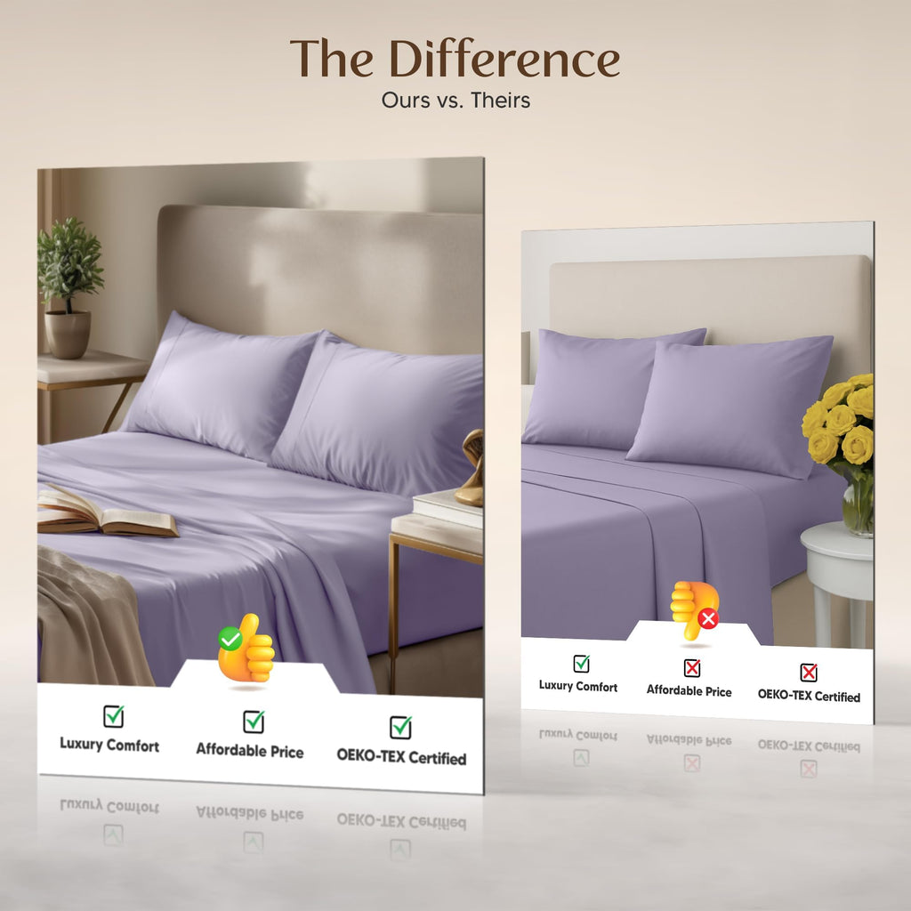 Utopia Bedding Queen Bed Sheets Set – 4 Piece Queen Size Sheets, Soft Breathable Microfiber, Deep Pocket, Fade & Wrinkle Resistant, 1 Flat Sheet 1 Fitted Sheet 2 Pillowcases – Oeko Tex, Grey