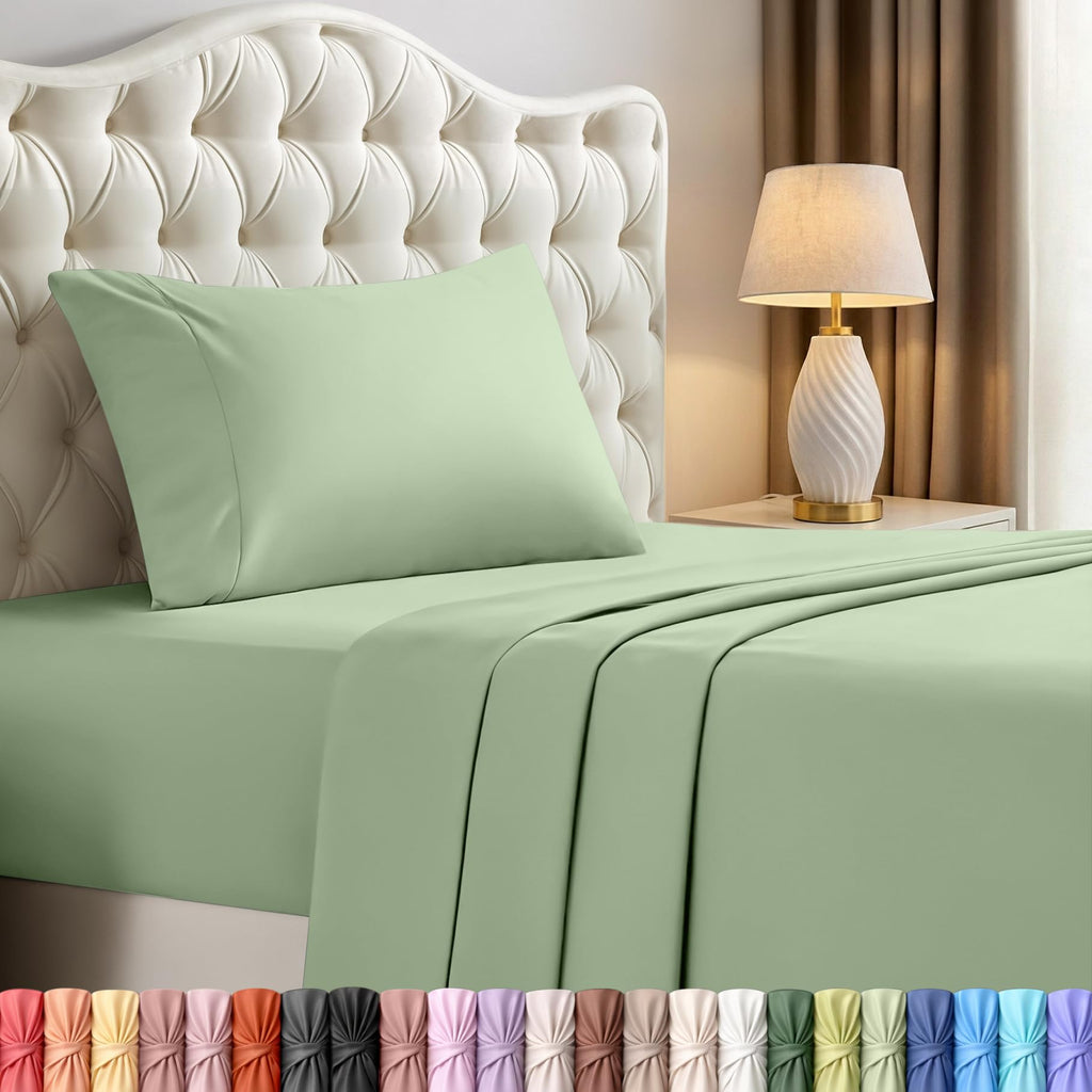 Utopia Bedding Queen Bed Sheets Set – 4 Piece Queen Size Sheets, Soft Breathable Microfiber, Deep Pocket, Fade & Wrinkle Resistant, 1 Flat Sheet 1 Fitted Sheet 2 Pillowcases – Oeko Tex, Grey