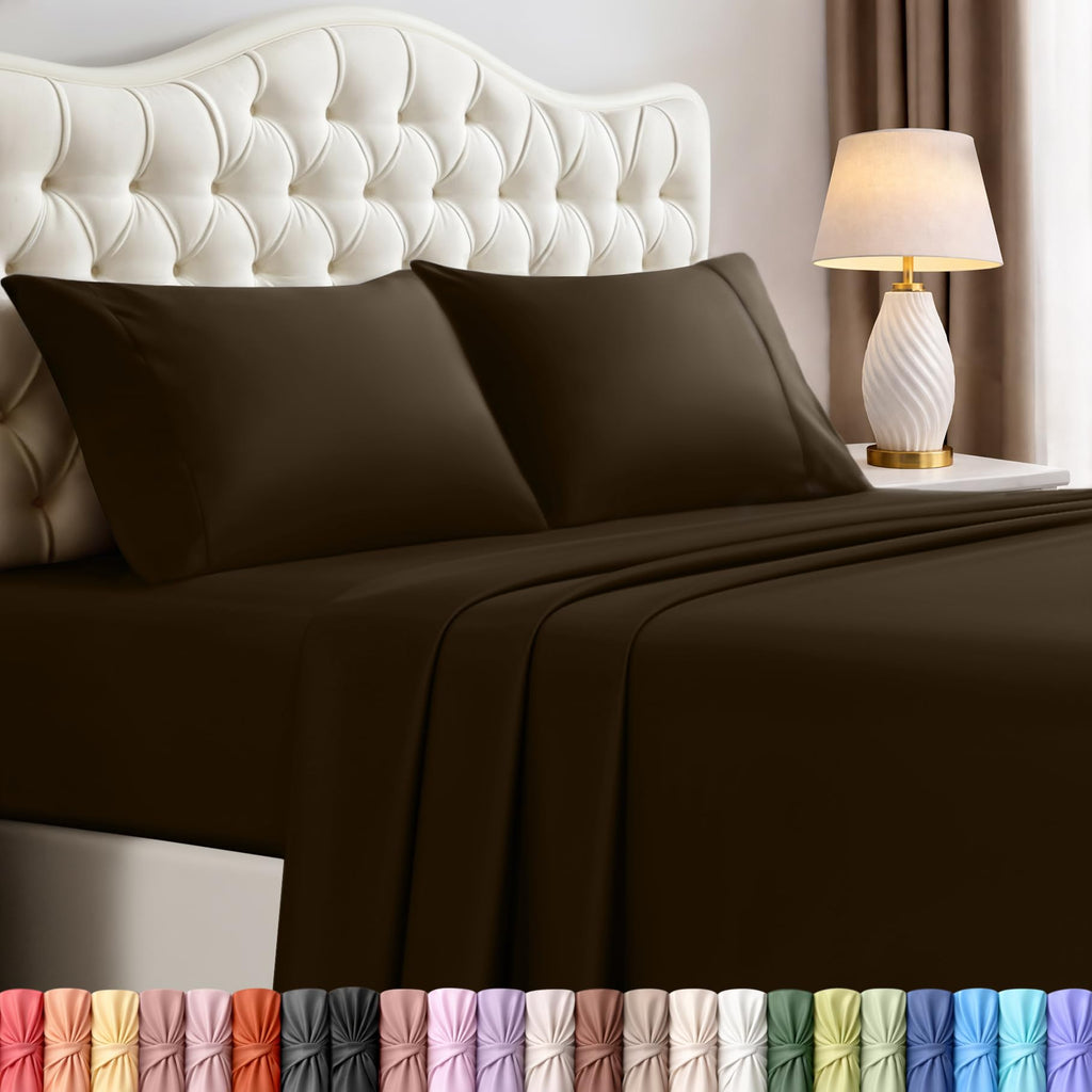 Utopia Bedding Queen Bed Sheets Set – 4 Piece Queen Size Sheets, Soft Breathable Microfiber, Deep Pocket, Fade & Wrinkle Resistant, 1 Flat Sheet 1 Fitted Sheet 2 Pillowcases – Oeko Tex, Grey