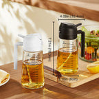 TrendPlain 470ml Olive Oil Spray Bottle for Kitchen Gadgets - 2 in 1 Olive Oil Dispenser Bottle and Air Fryer Accessories for Cooking, Salad and BBQ - Black