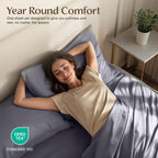 Utopia Bedding Queen Bed Sheets Set – 4 Piece Queen Size Sheets, Soft Breathable Microfiber, Deep Pocket, Fade & Wrinkle Resistant, 1 Flat Sheet 1 Fitted Sheet 2 Pillowcases – Oeko Tex, Grey