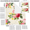 Pillowcase Quilt Cover 3-piece Bedding Beige Background Seamless Floral Pattern, Washable, Durable, Spring and Summer