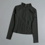 Women Zip Fitness Yoga Shirt Long Sleeve Sports Jacket Gym Top Activewear Running Coats Workout Clothes Woman