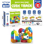 Electric Magnetic Track Set STEM Building Toy with Anti-Gravity Vehicles 100+ Pieces DIY Railway Model Creative Gift for Kids