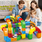 Electric Magnetic Track Set STEM Building Toy with Anti-Gravity Vehicles 100+ Pieces DIY Railway Model Creative Gift for Kids