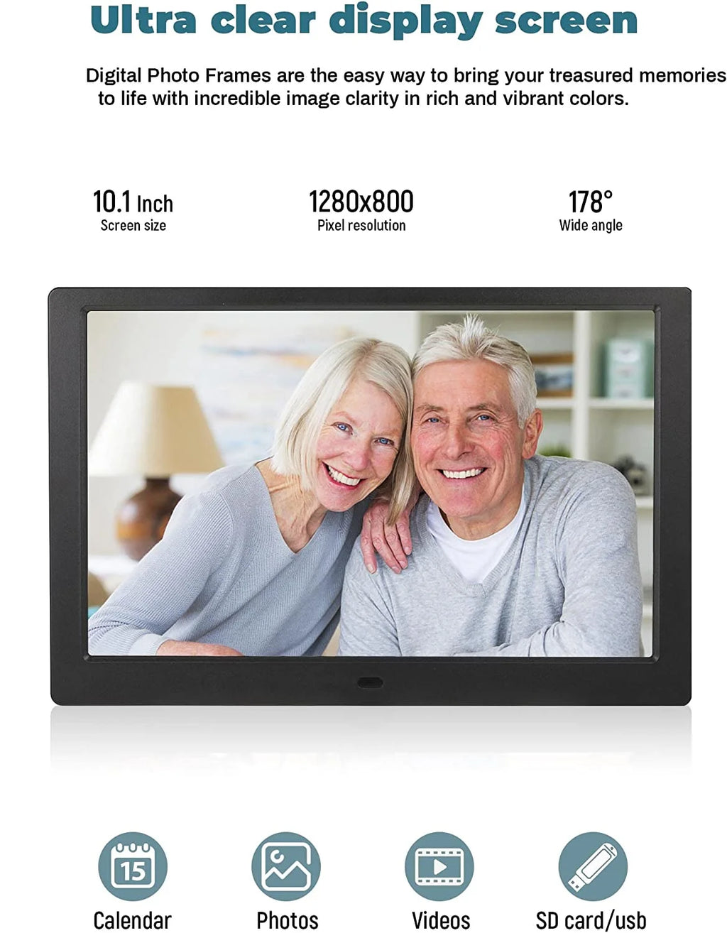 10 inch Screen LED Backlight HD IPS 1280*800 Digital Photo Frame Electronic Album Picture Music Movie Full Function Good Gift