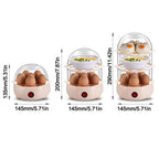 Portable Automatic Power Off Egg Boiler Multi-layer with Measuring Cup Breakfast Machine Mini Egg Steamer for Home Dormitory