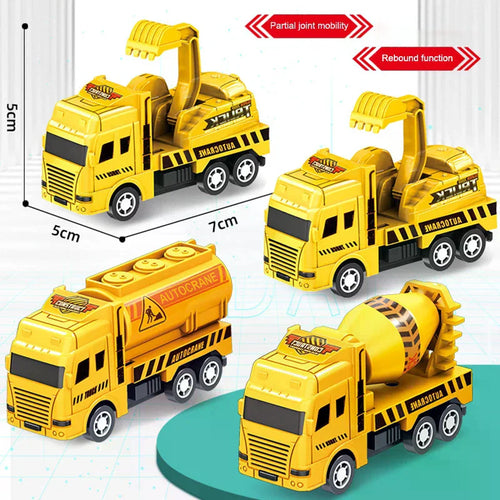 1 Pc Educational Cars Children Kid Pull Back Toy Warrior Engineering Vehicle Model Four Mini Cars