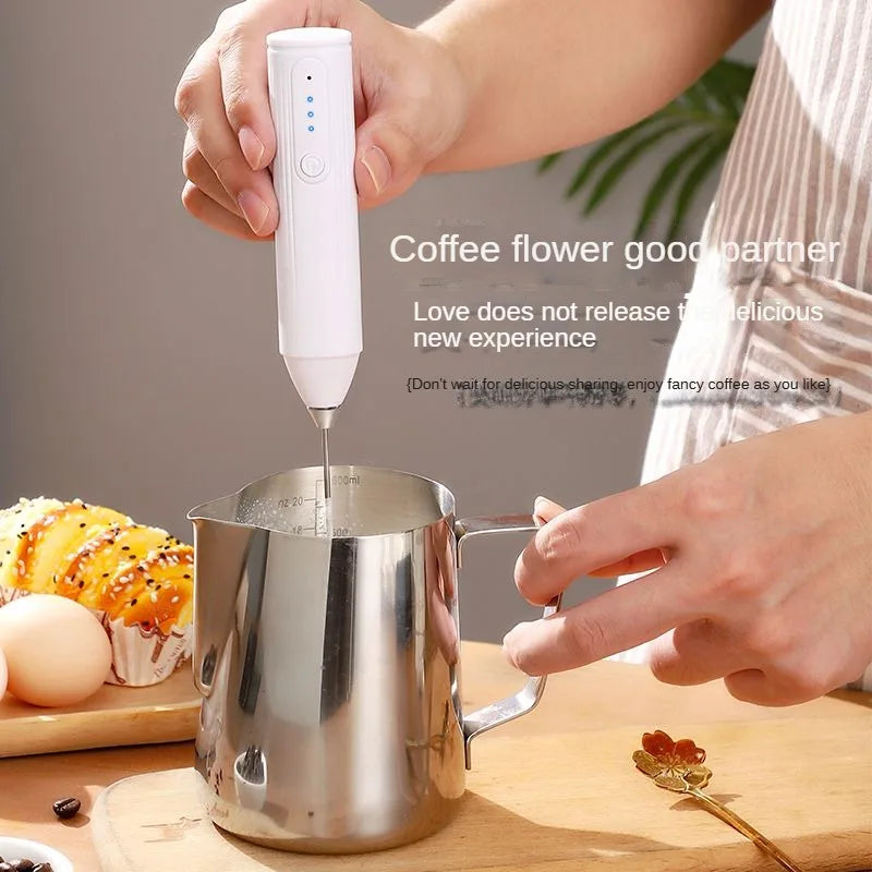 1tai electric milk frother 3-speed rechargeable beverage coffee machine jam machine portable egg beater kitchen food mixer