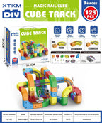 Electric Magnetic Track Set STEM Building Toy with Anti-Gravity Vehicles 100+ Pieces DIY Railway Model Creative Gift for Kids