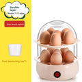 Portable Automatic Power Off Egg Boiler Multi-layer with Measuring Cup Breakfast Machine Mini Egg Steamer for Home Dormitory