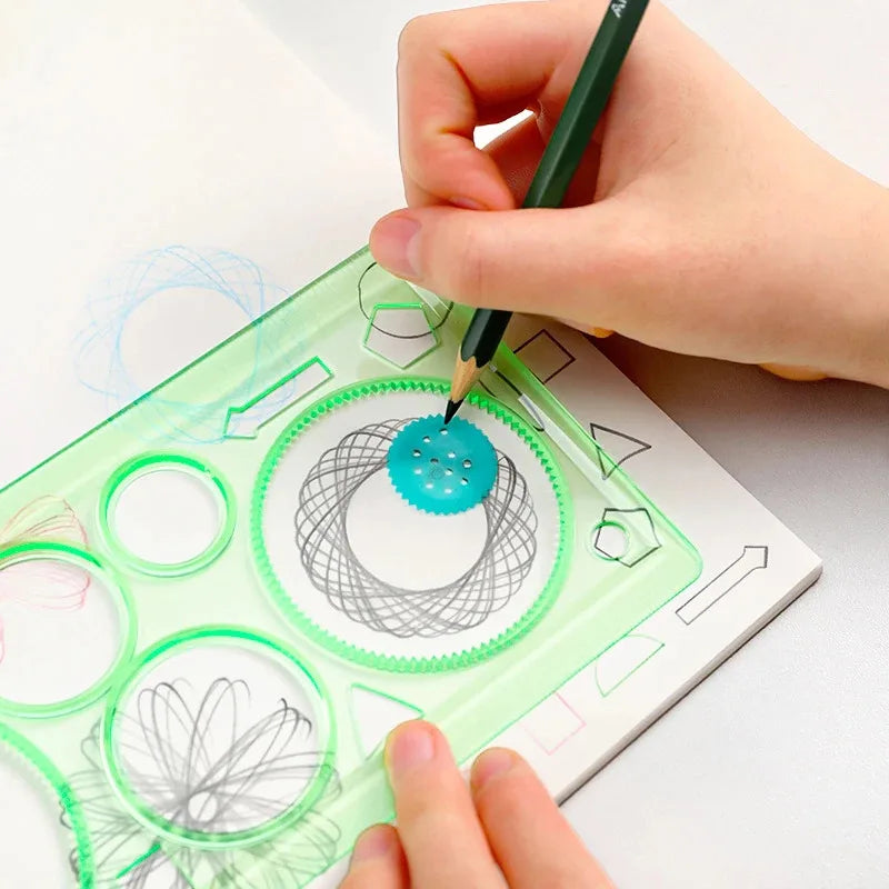 Geometry Spirograph Drawing Kit - Flower Stencil Templates Art Craft, Educational Learning Toy for Kids