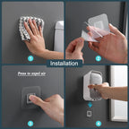 MENGNI Toothpaste Dispenser Wall-Mounted Bathroom Toothpaste Squeezer Punch-Free Toothbrush Holder Rack manual operation