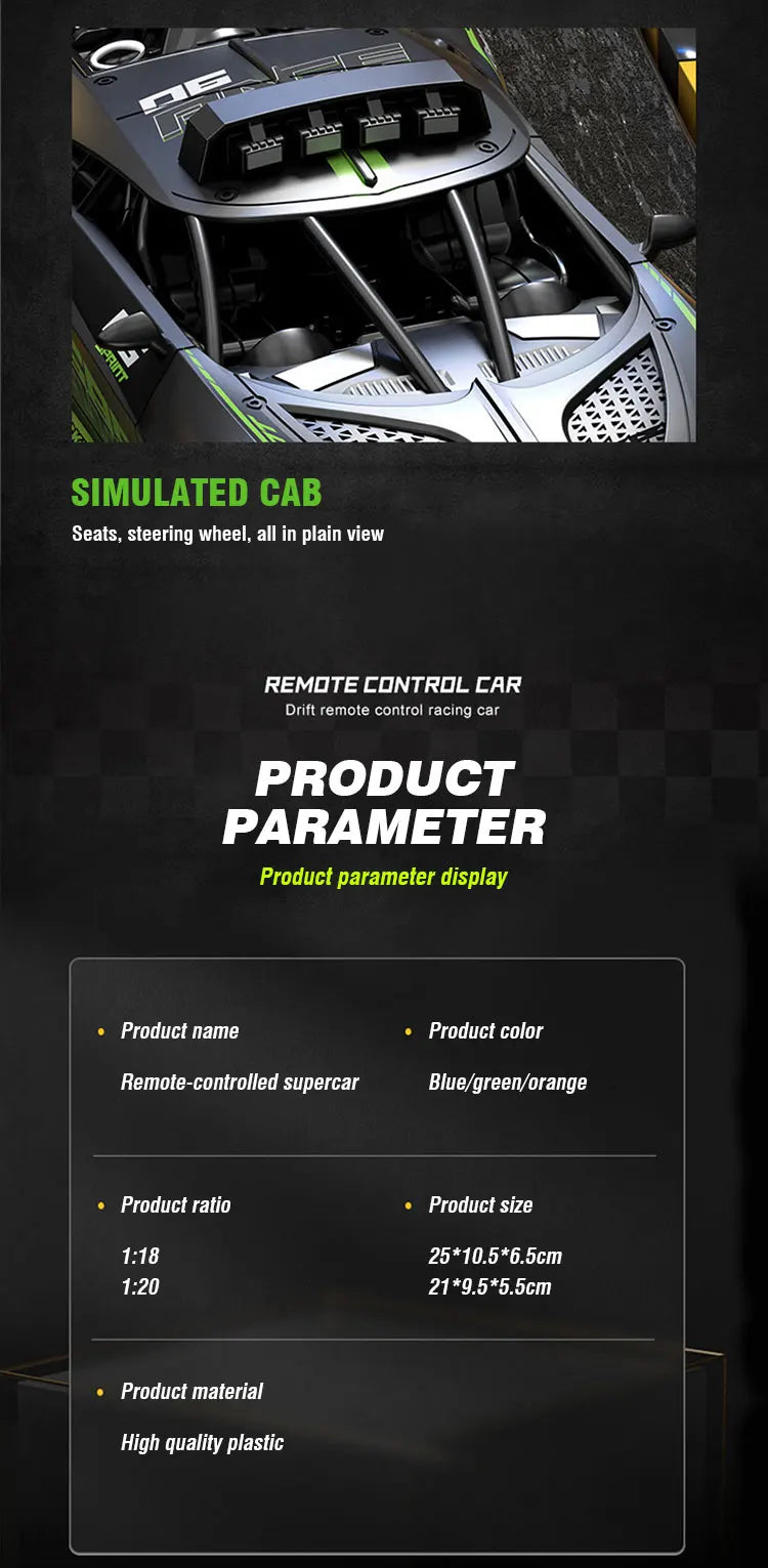 1/18 Rc Car High Speed Drift Sport Cars Remote Control Vehicle Sports Racing Car Toy Model Children Toys for Boys Birthday Gifts