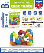 Electric Magnetic Track Set STEM Building Toy with Anti-Gravity Vehicles 100+ Pieces DIY Railway Model Creative Gift for Kids