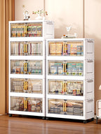 Double-door living room storage cabinet, folding floor-standing storage box, no installation required, simple storage cabinet