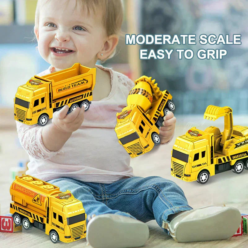1 Pc Educational Cars Children Kid Pull Back Toy Warrior Engineering Vehicle Model Four Mini Cars