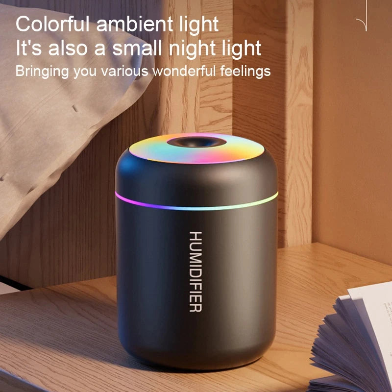 HOMEFISHMini Air Humidifier Usb Aroma Diffuser Essential Oil Purifier Cool Mist Sprayer  Home BedroomLED Desktop humidificador