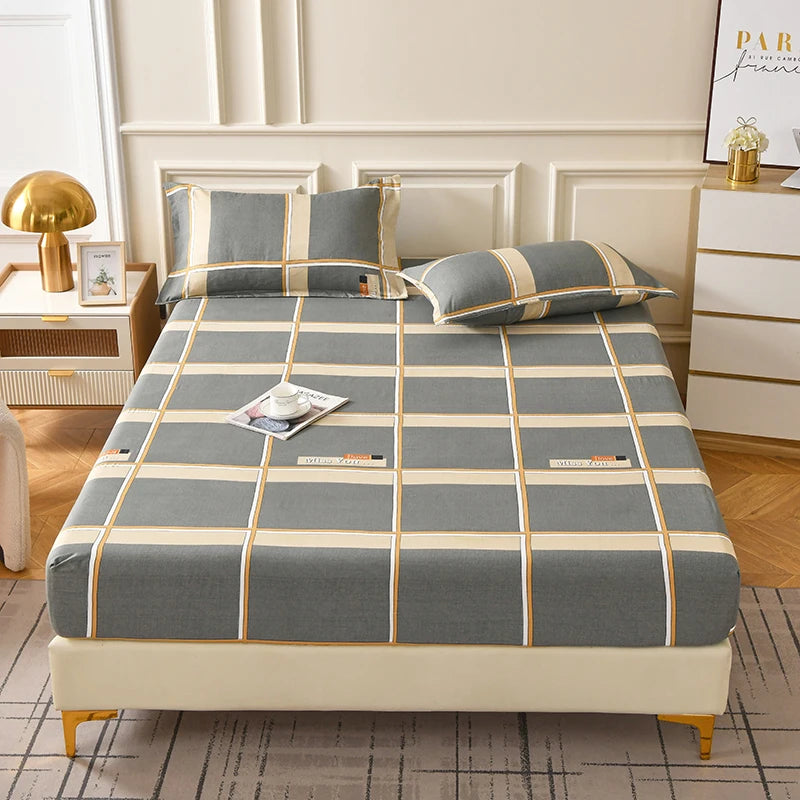 Flower Printed Fitted Bed Sheets Reactive Printed sabanas cama matrimonial Single/Queen/King Mattress Cover Double Bedsheets