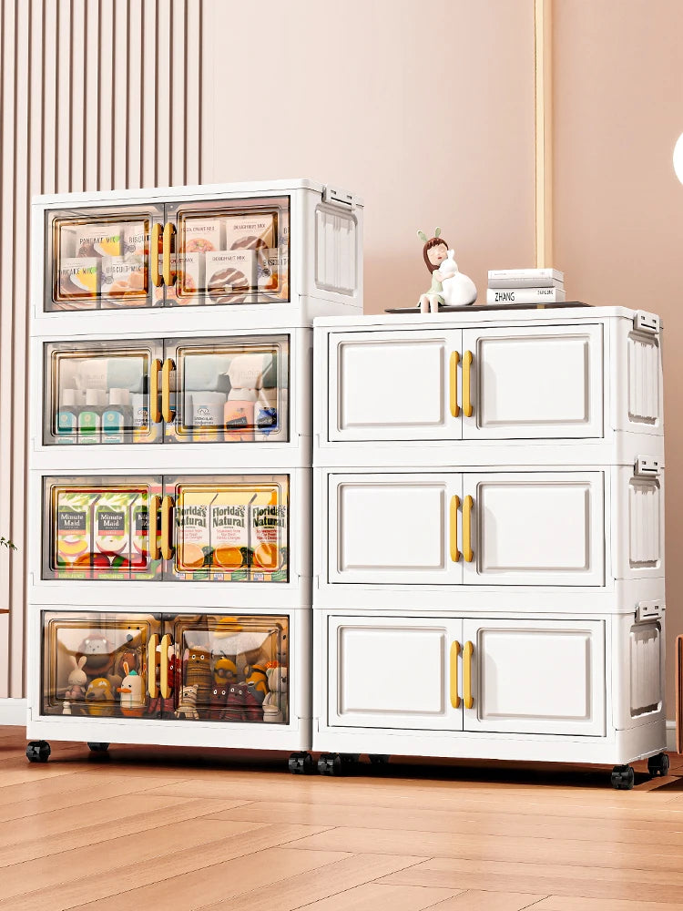 Double-door living room storage cabinet, folding floor-standing storage box, no installation required, simple storage cabinet