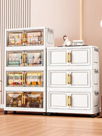 Double-door living room storage cabinet, folding floor-standing storage box, no installation required, simple storage cabinet