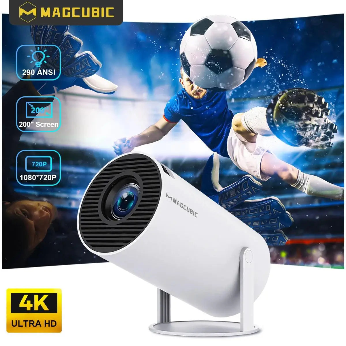 MAGCUBIC Projector HY300 PRO 4K Android 14 Dual Wifi6 290ANSI Allwinner H726 BT5.4 1080P 1280*720P Home Cinema Outdoor Projetor
