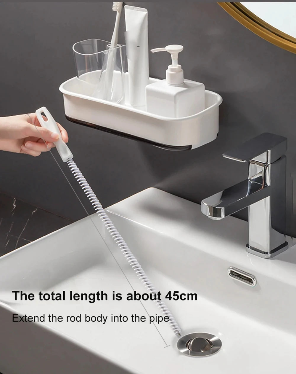 Pipe Dredging Brush Bathroom Hair Sewer Sink Cleaning Brush Drain Cleaner Flexible Cleaner Clog Plug Hole Remover Tool