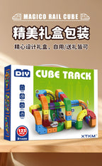 Electric Magnetic Track Set STEM Building Toy with Anti-Gravity Vehicles 100+ Pieces DIY Railway Model Creative Gift for Kids